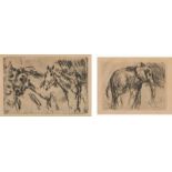 LOVIS CORINTH 1858 Tapiau/Ostpreußen - 1925 Zandvoort PAAR ARBEITEN: 'ELEFANT' UND 'PFERDEKÖPFE'