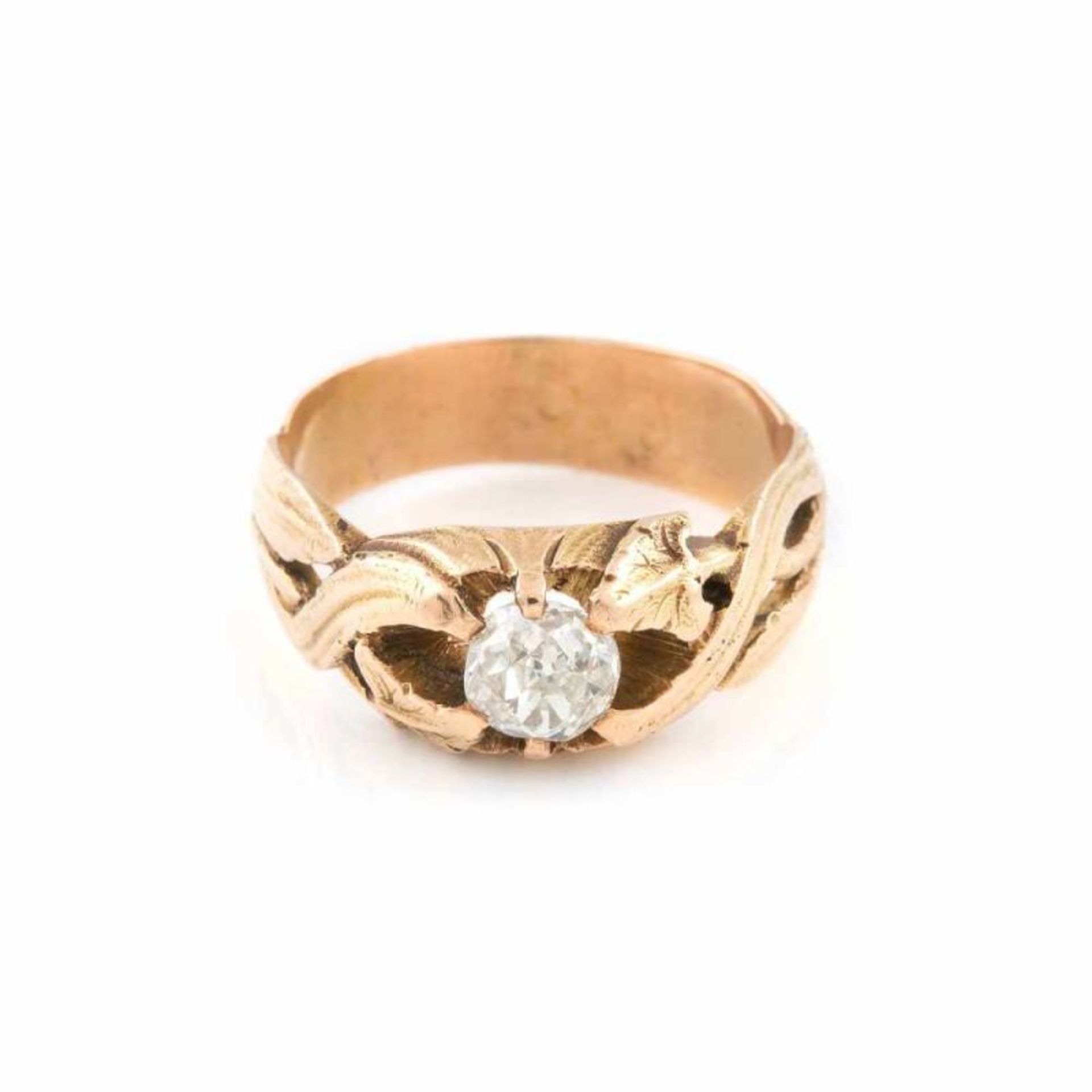 HISTORISCHER DIAMANT-RING Russland, 1908-26 Roségold. Ringmaß ca. 57,5, Ges.-Gew. ca. 5,5 g. Gest.