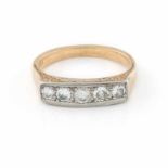 BRILLANT-RING Mitteleuropa, um 1930/40 Gelbgold, Platinverbödung. Ringmaß ca. 54,5, Ges.-Gew. ca.