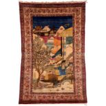 KESHAN SEIDE Persien, um 1920-30 202 x 131 cm. Minimalste Gebrauchsspuren. 25.00 % buyer's premium