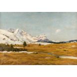 OTTO RAU 1856 Dresden - 1928 München Schneeschmelze in den Alpen Öl auf Leinwand. 70 x 100 cm.