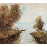 JOSEF KLARL 1909 Deutschland - 1986 'Am Comersee' Öl auf Leinwand. 70 x 80 cm. Signiert und