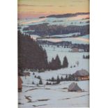 HERMANN DISCHLER 1866 Freiburg - 1935 Hinterzarten 'Bei Sonnenaufgang im Schwarzwald' Öl auf