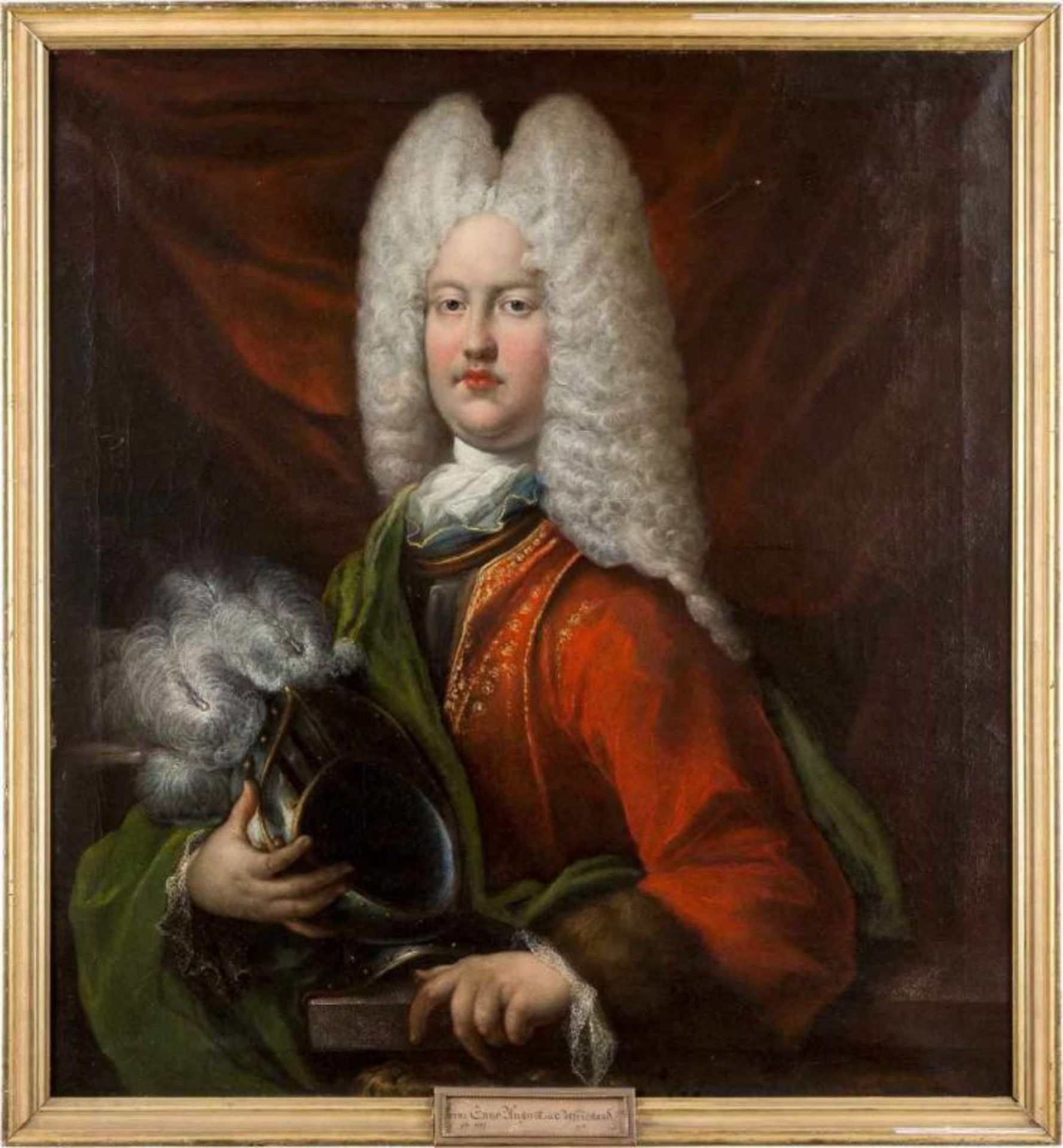 JOHANN CONRAD EICHLER 1680 Peine - 1748 Wolfenbüttel HALBFIGURENBILDNIS DES PRINZEN ENNO AUGUST - Image 2 of 3