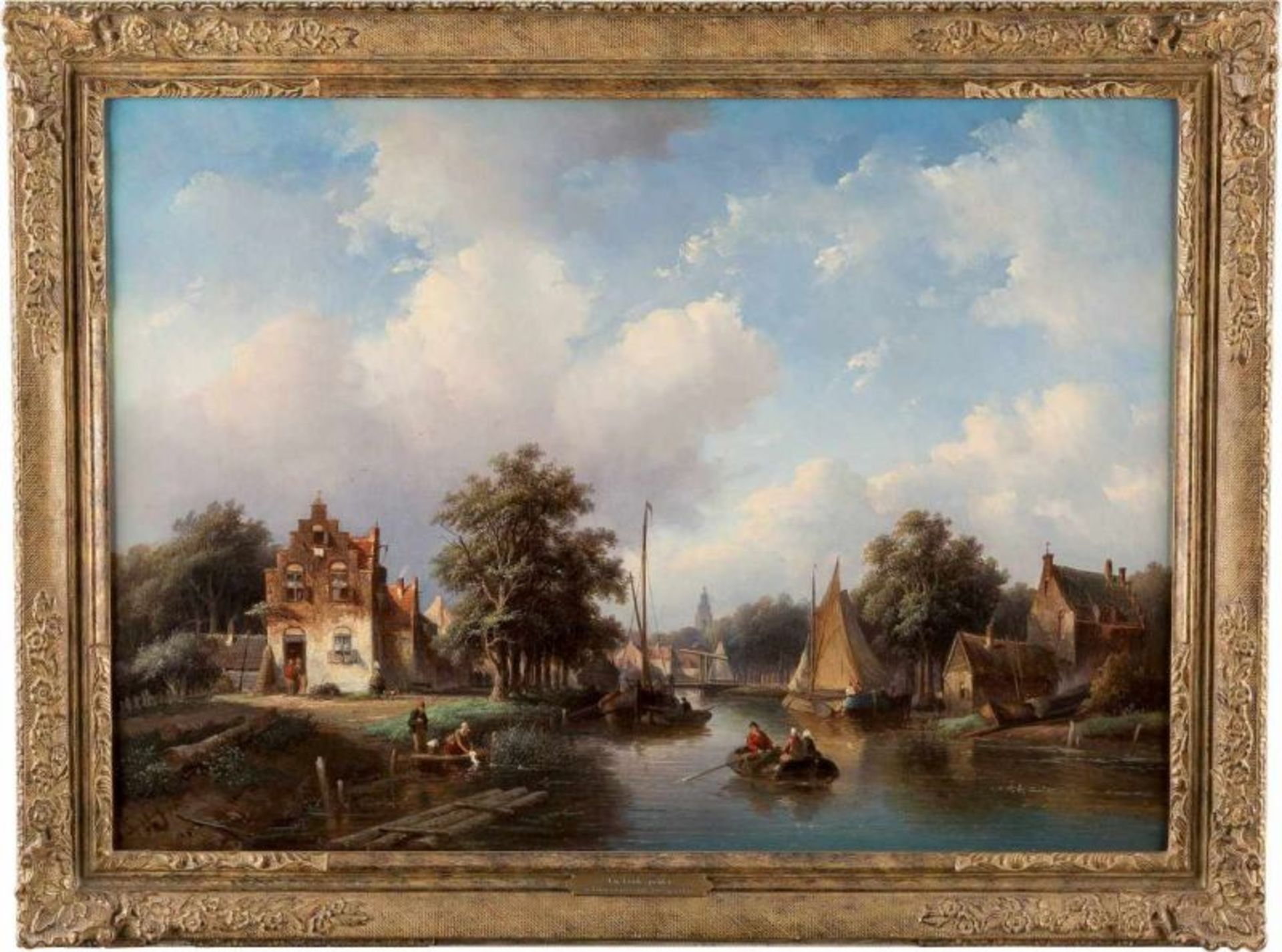 JAN JACOB SPOHLER 1811 Nederhorst den Berg - 1866 Amsterdam EINE GRACHT IN AMSTERDAM Öl auf - Image 2 of 2