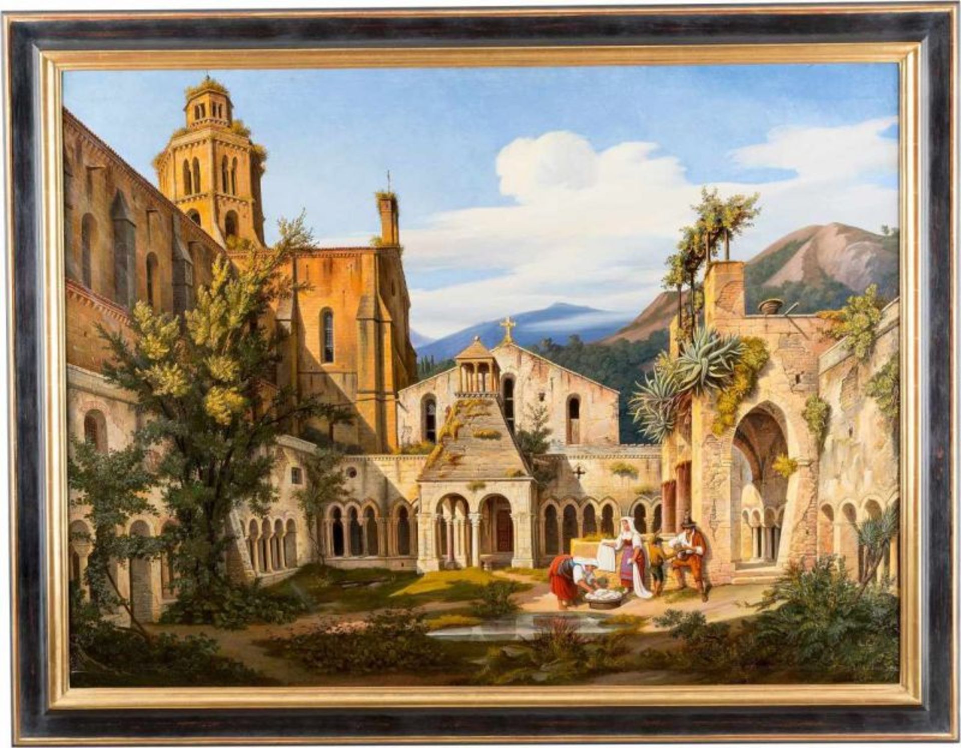 ALEXANDER HERRMANN 1814 Glauchau - 1845 Rom AM BRUNNEN - ITALIENISCHE BAUERN BEI DER WÄSCHE IM - Bild 2 aus 8