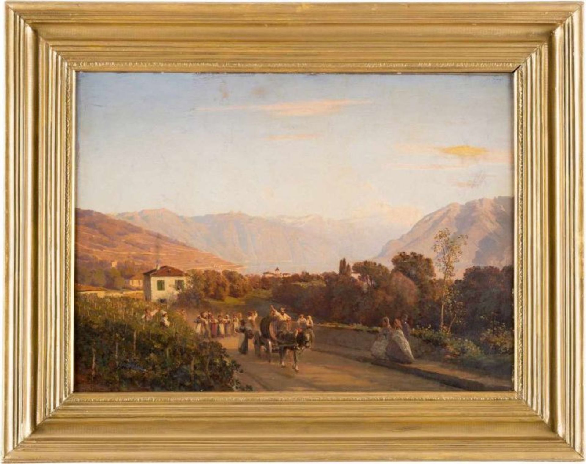 ALFRED CHAVANNES 1836 La Sarraz (Kanton Waadt) - 1894 Aigle (Kanton Waadt) WEINLESE AM GENFER SEE: - Bild 2 aus 6