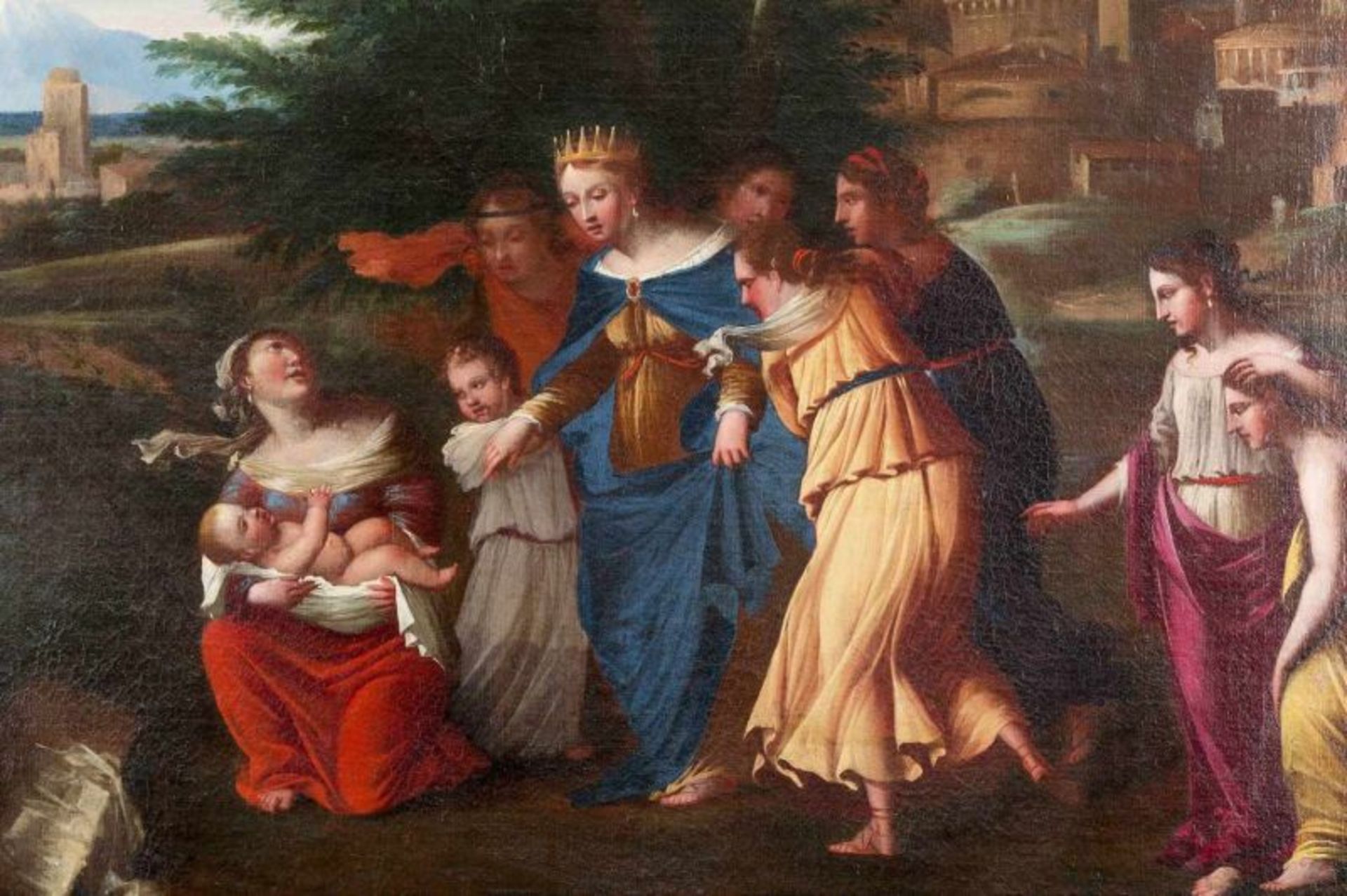 THOMAS BLANCHET (ATTR.) 1614 Paris - 1689 Lyon DIE AUFFINDUNG DES MOSES Öl auf Leinwand (altdoubl.). - Image 3 of 6