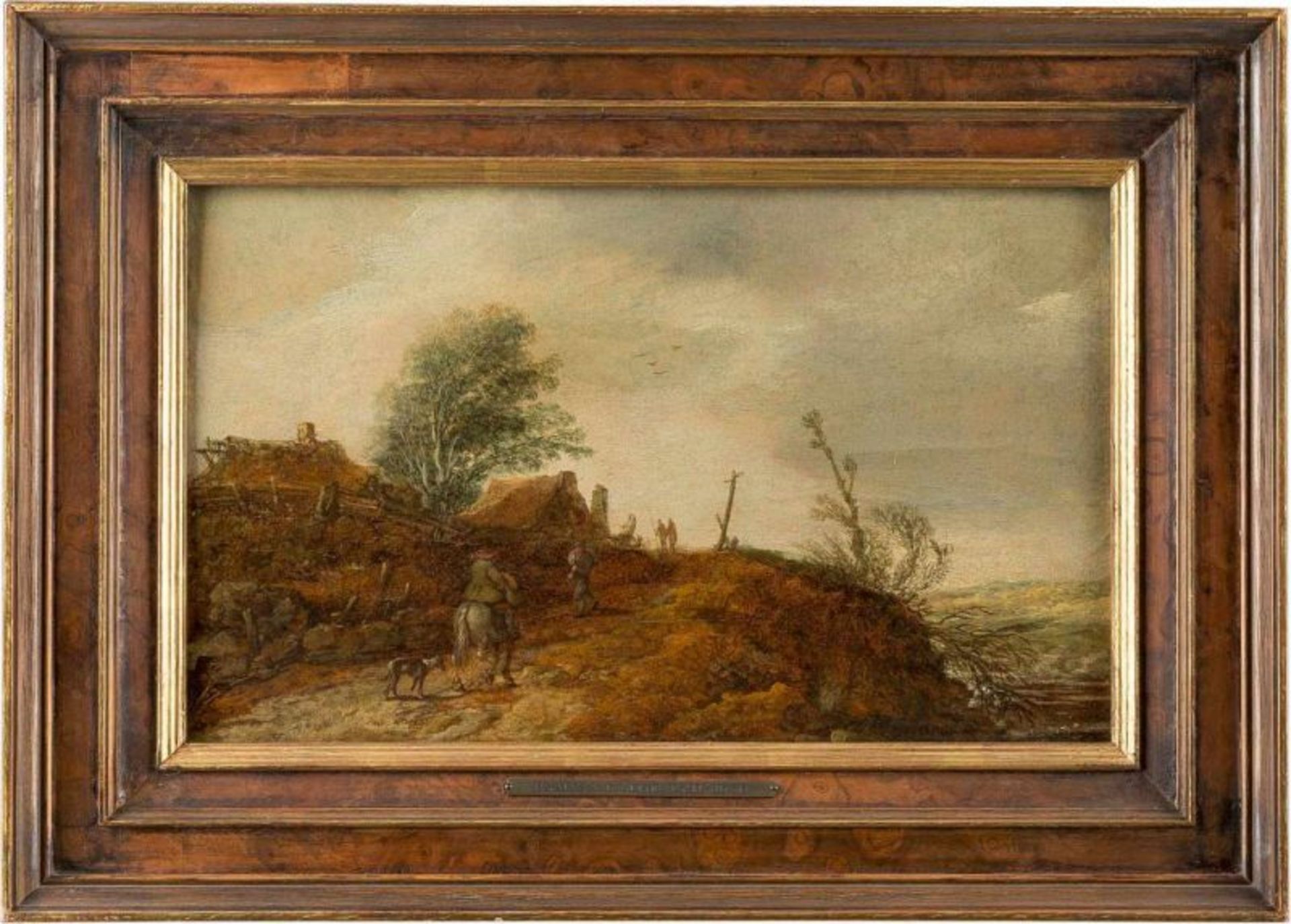 ESAIAS VAN DE VELDE 1587 Amsterdam - 1630 Den Haag HÜGELIGE FLUSSLANDSCHAFT MIT REITER UND - Bild 2 aus 3