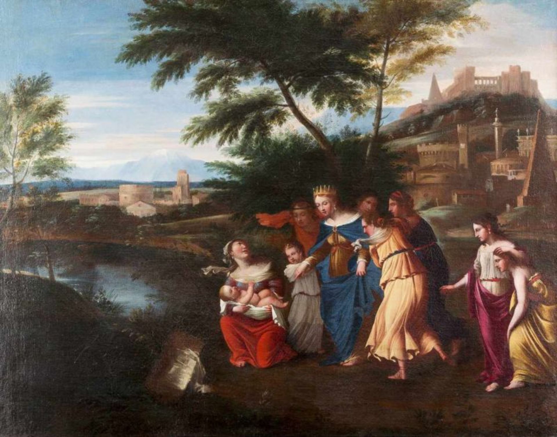 THOMAS BLANCHET (ATTR.) 1614 Paris - 1689 Lyon DIE AUFFINDUNG DES MOSES Öl auf Leinwand (altdoubl.).