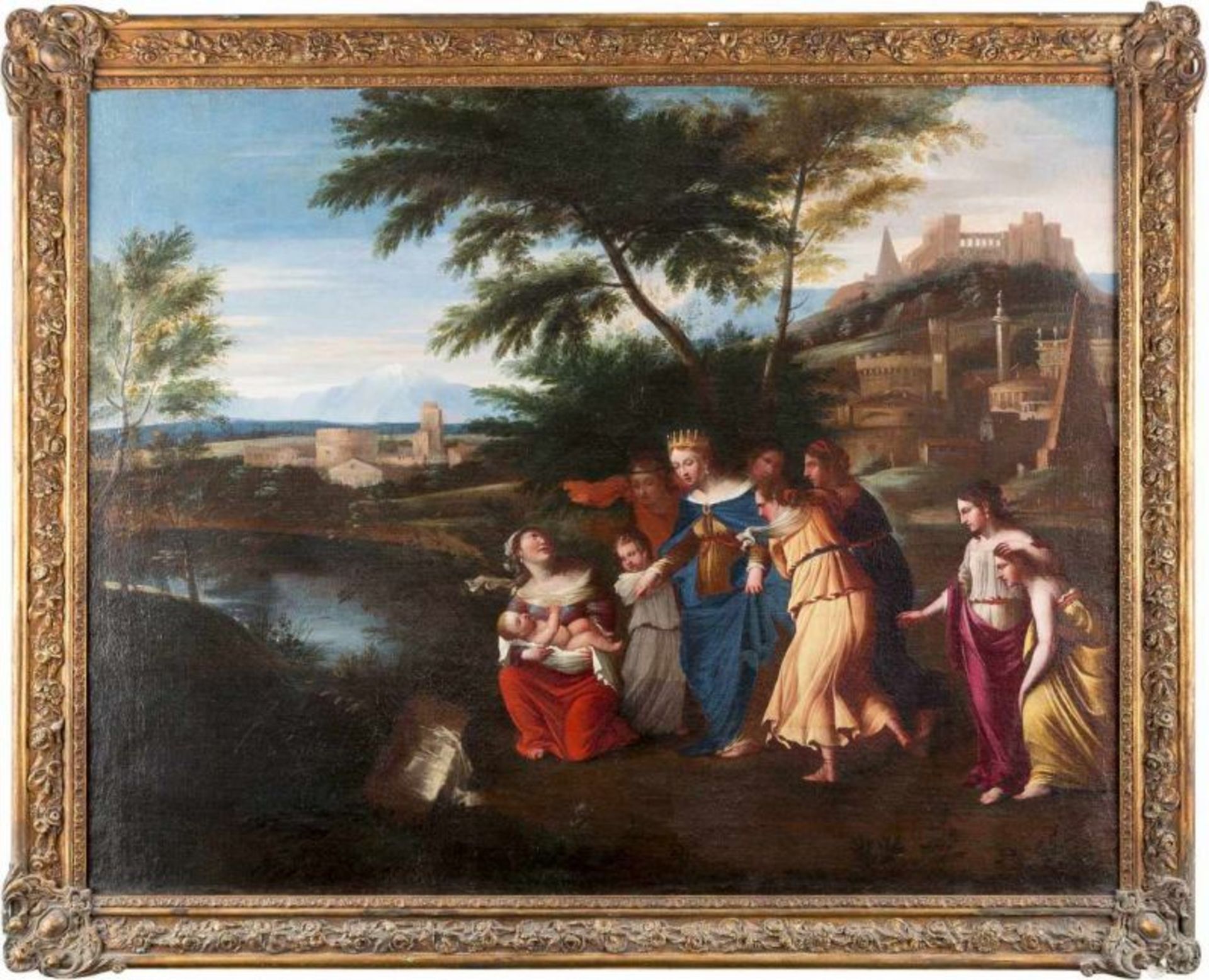 THOMAS BLANCHET (ATTR.) 1614 Paris - 1689 Lyon DIE AUFFINDUNG DES MOSES Öl auf Leinwand (altdoubl.). - Bild 2 aus 6
