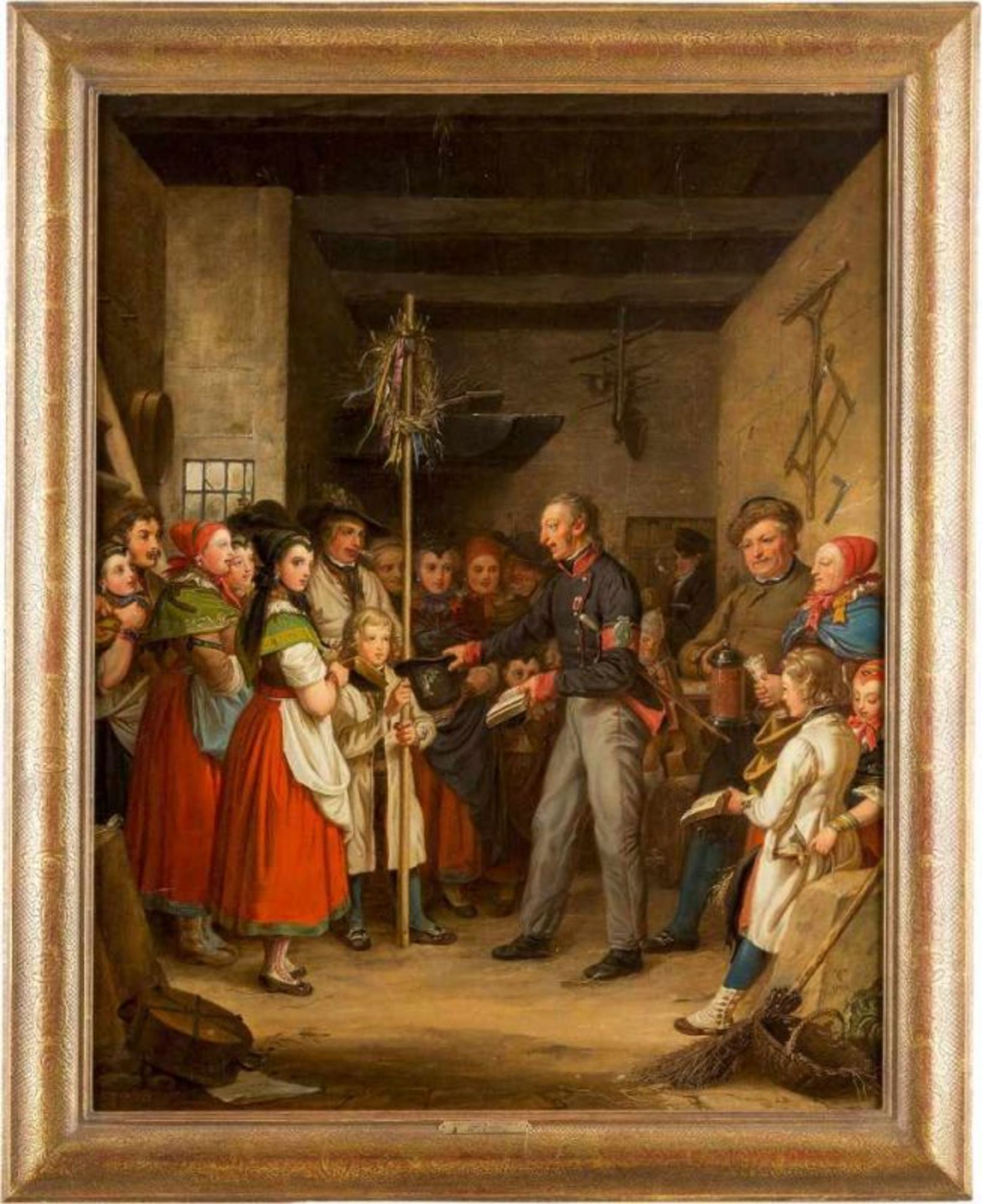 CARL LUDWIG WILHELM TISCHBEIN 1797 Dessau - 1855 Bückeburg ERNTEDANKFEST Öl auf Leinwand (doubl.). - Image 2 of 6