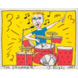 JAMES RIZZI 1950 New York - 2011 ebenda 'THE DRUMMER' Mischtechnik (Acryl u.a.) auf Leinwand. 24 x