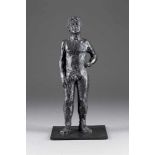 STEPHAN BALKENHOL 1957 Fritzlar STEHENDER MÄNNERAKT Bronze, schwarz patiniert. H. ca. 42,5 cm. Auf