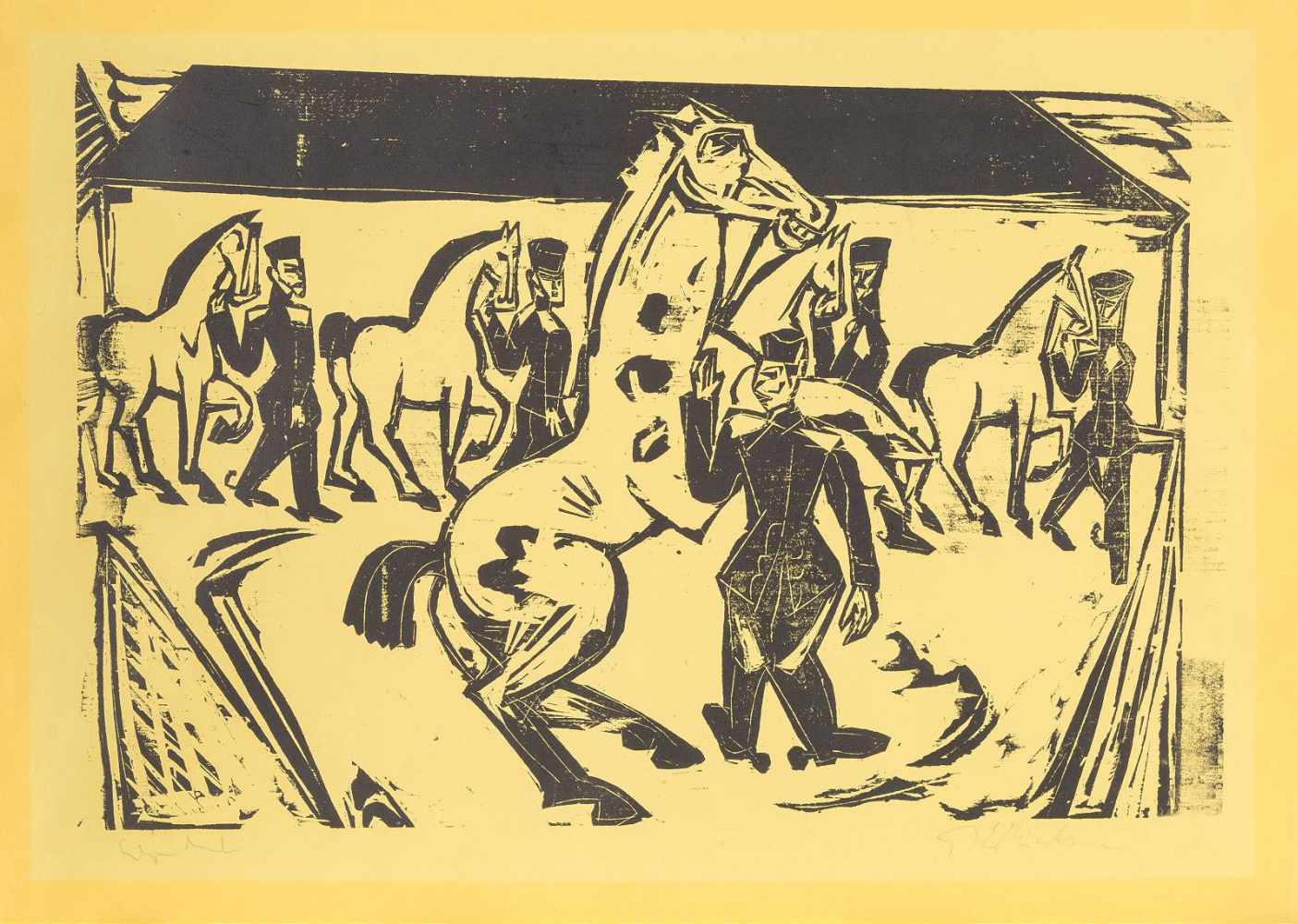 ERNST LUDWIG KIRCHNER 1880 Aschaffenburg - 1938 Frauenkirch/Davos 'ARTILLERIEREITPLATZ' (1915)