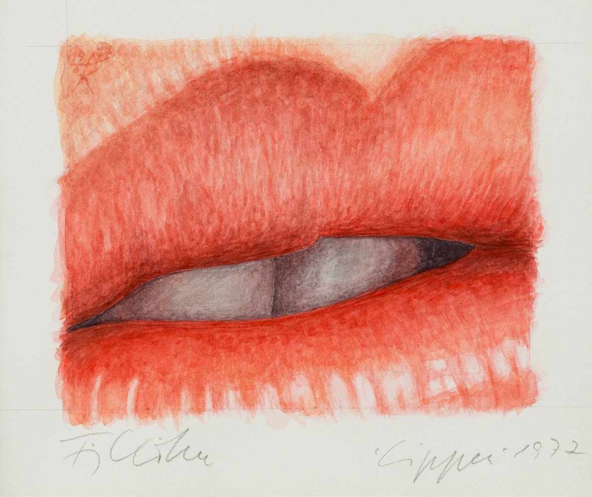 FRITZ KÖTHE 1916 Berlin - 2005 ebenda 'LIPPEN' (1977) Aquarell auf festem Papier. Ca. 12,3 x 15,5