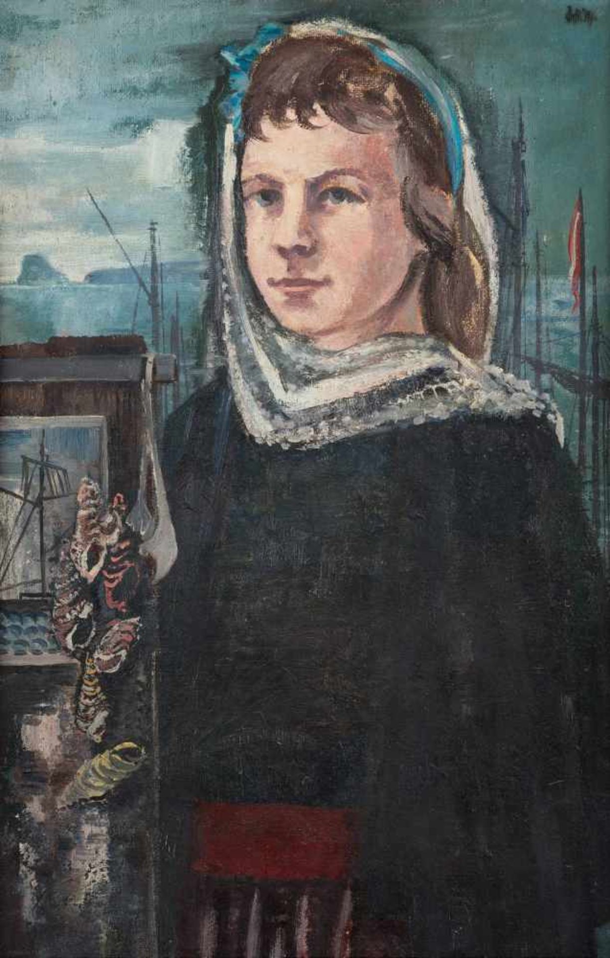 CARL BARTH 1896 Haan - 1976 Düsseldorf, zugeschrieben PORTRAIT EINES FISCHERMÄDCHENS Öl auf