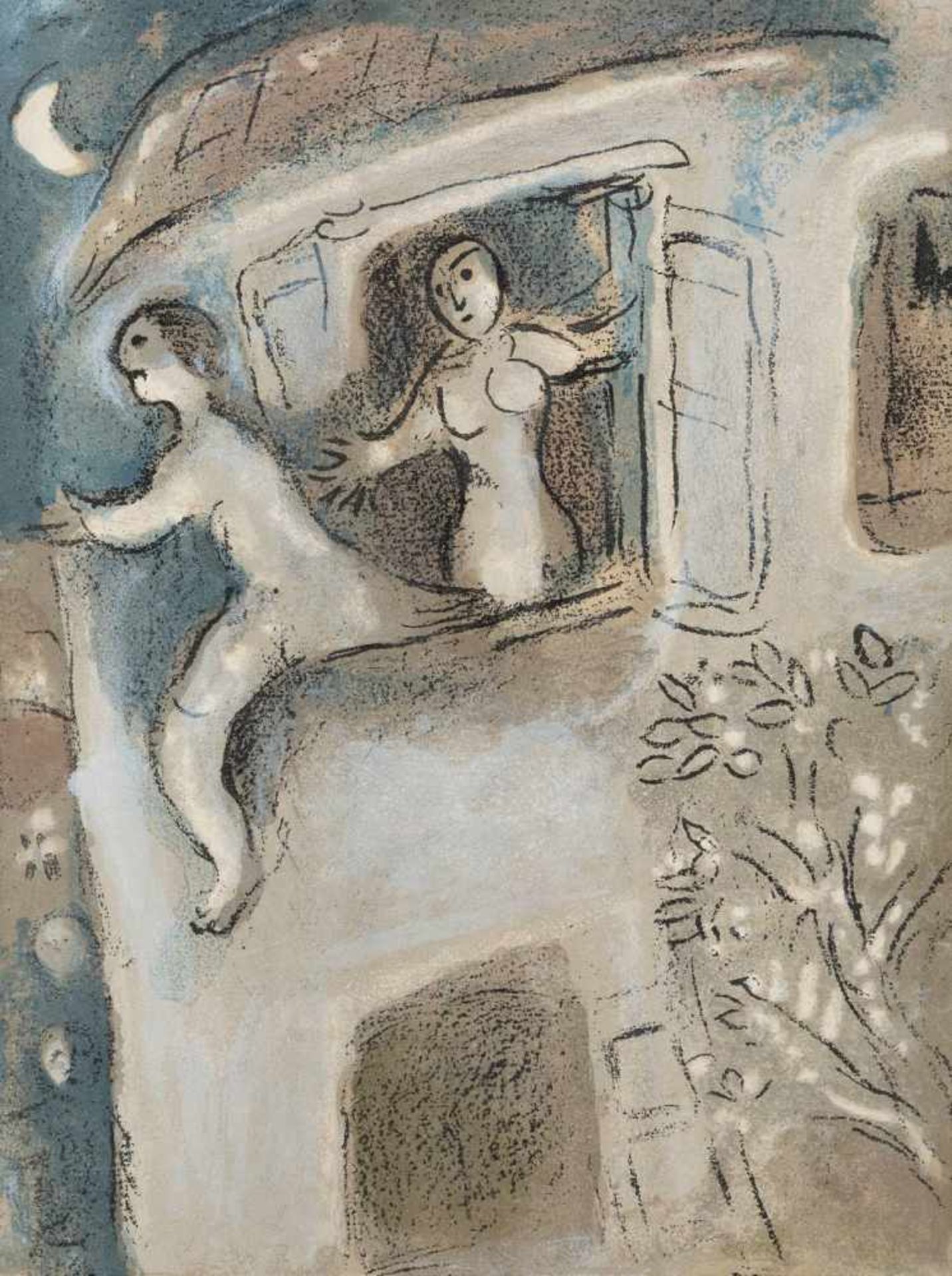 MARC CHAGALL 1887 Witebsk - 1985 Paul de Vence ZWEI BLÄTTER AUS 'DESSINS POUR LA BIBLE' (1960) - Bild 2 aus 2