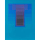 KARL GERSTNER 1930 Basel - 2017 ebenda GEOMETRISCHE KOMPOSITION IN BLAU Farbserigrafie auf Papier.