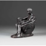 JOSEPH ERHARDY 1928 West Virginia, USA - 2012 Paris DER LESENDE Bronze, schwarz patiniert. H. 25 cm,