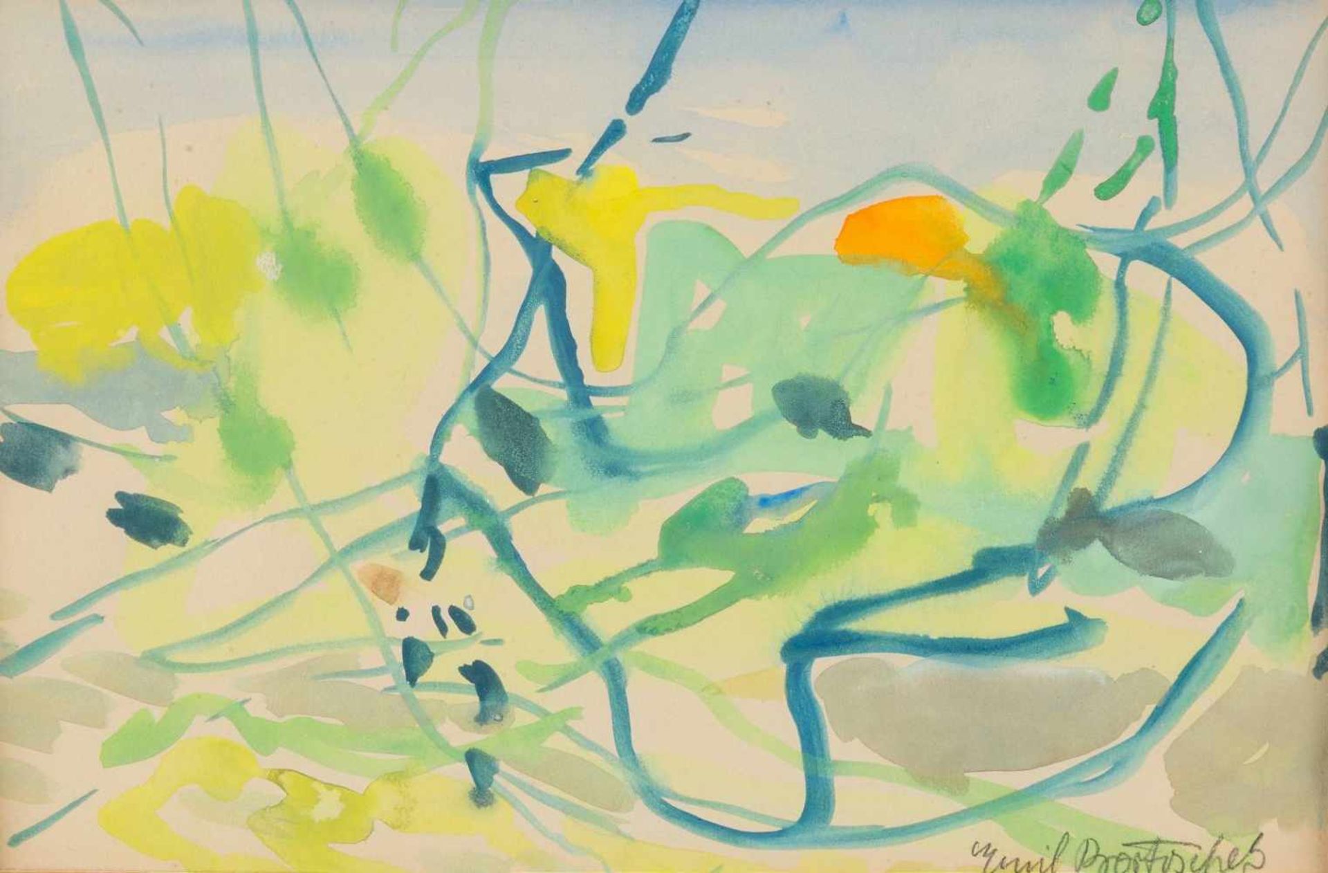 EMIL BARTOSCHEK 1899 Czuchow - 1968 Waldbrunn-Fussingen PAAR ABSTRAKTE KOMPOSITIONEN Jeweils Gouache - Image 2 of 2