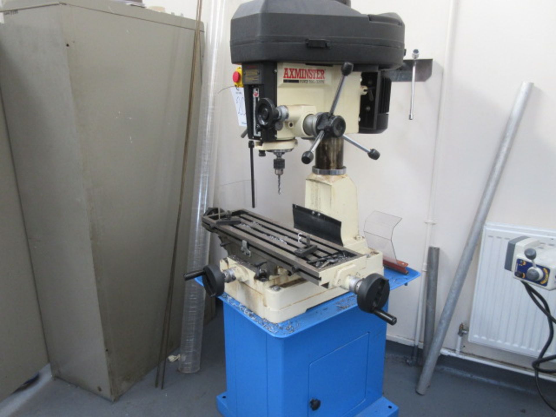 Axminster Power Tool Centre radial arm bench top drilling & milling machine with rise & fall head,