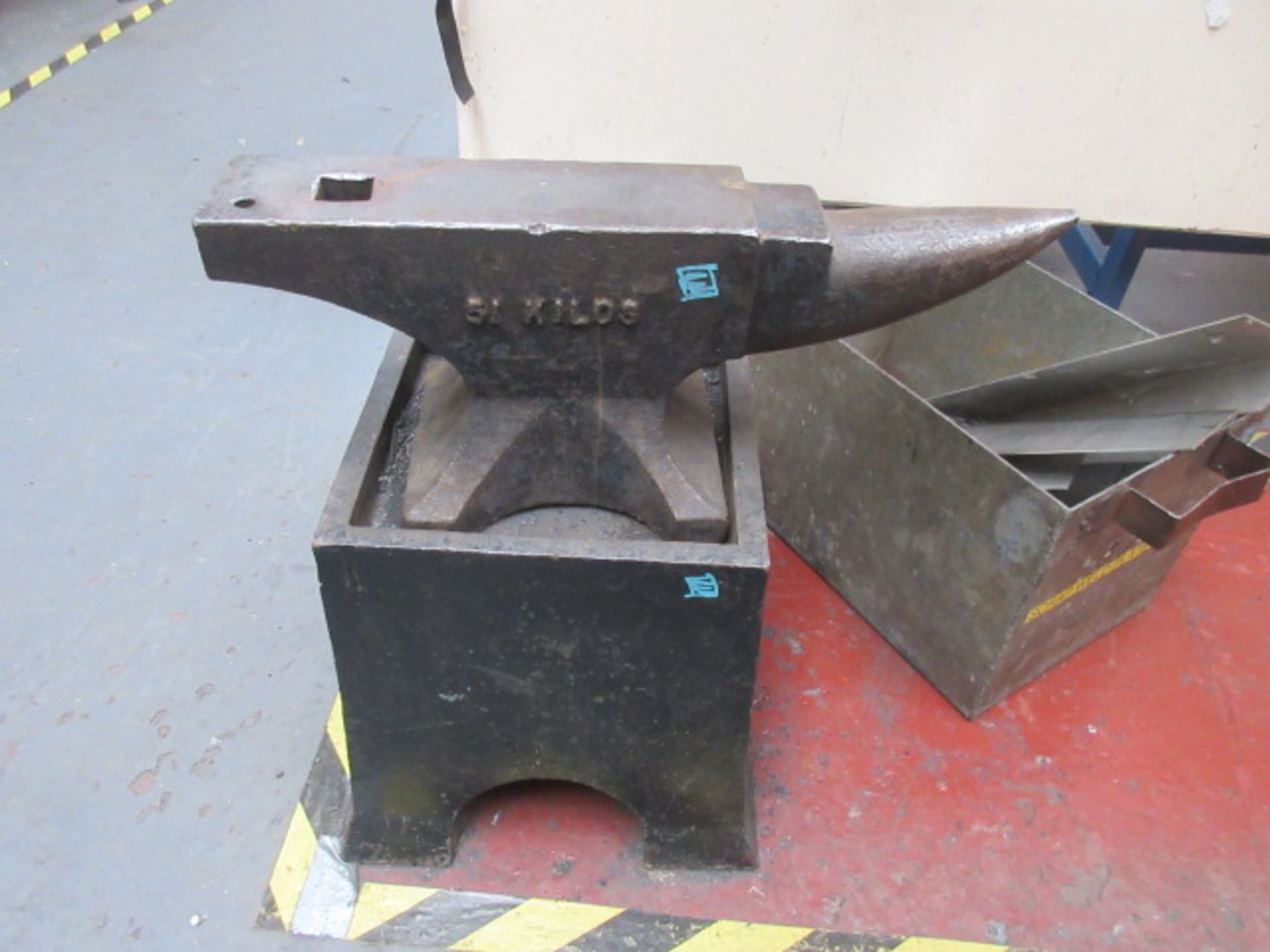 51 Kilo single beak blacksmiths anvil on cast base. Holehouse Rd. Ground floor engineering.