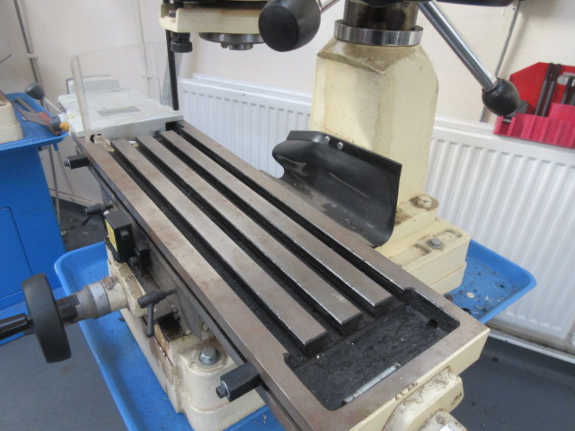 Axminster Power Tool Centre radial arm bench top drilling & milling machine with rise & fall head, - Image 3 of 4