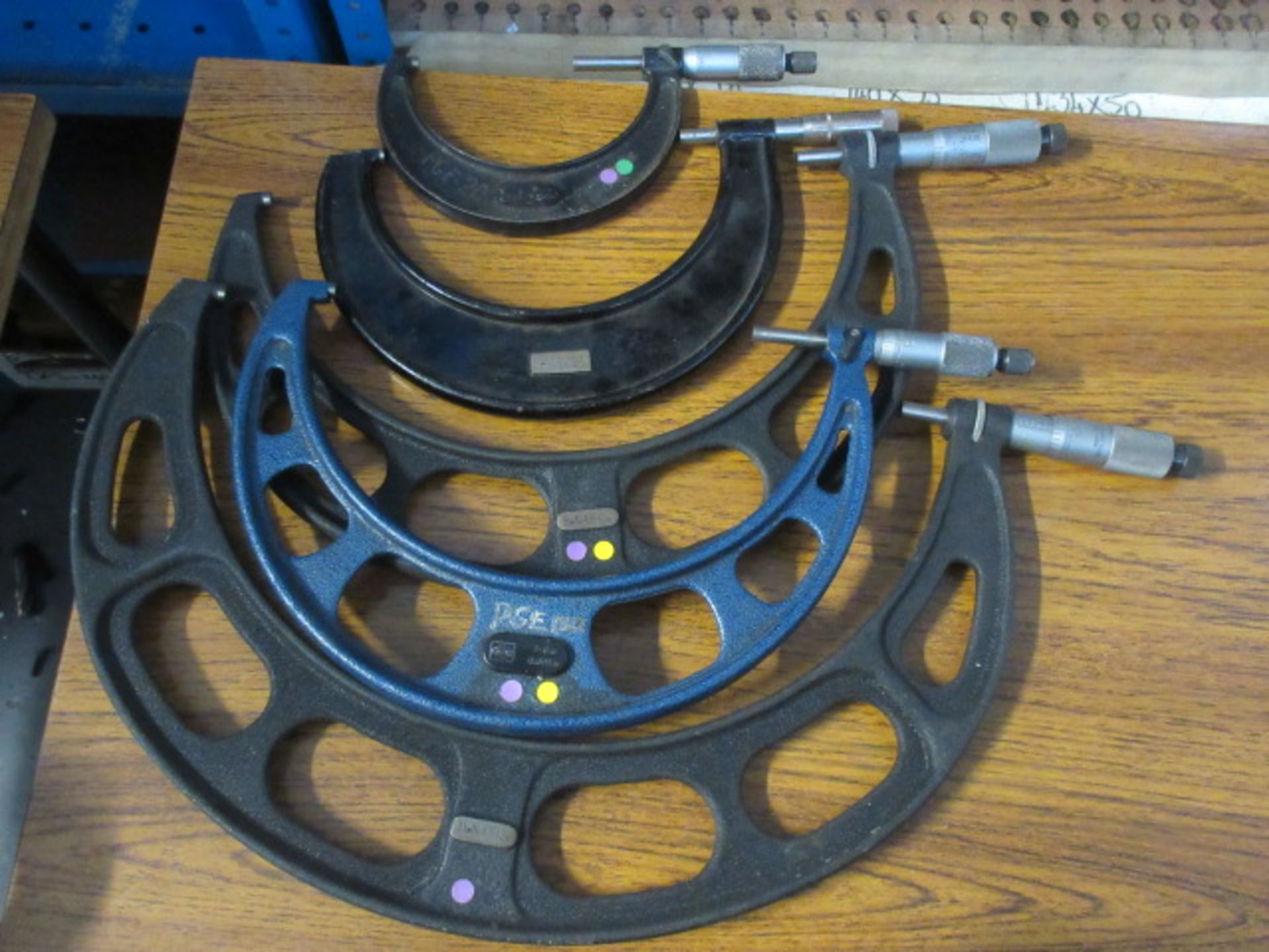 Five assorted imperial micrometers from 3"" -12"". Holehouse Rd. Ground floor engineering.