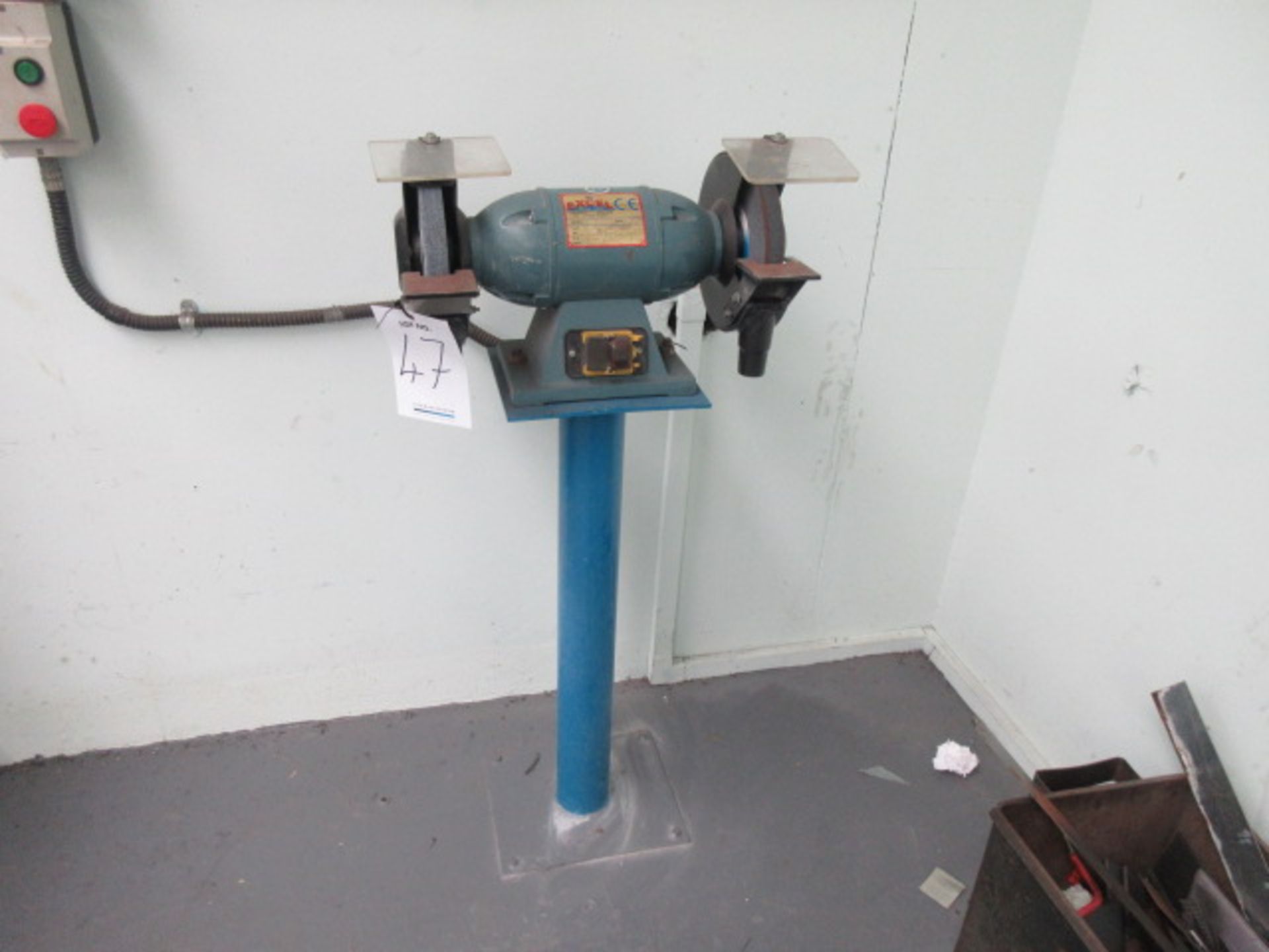 Excel GRB-202 8" double ended pedestal grinder, 2850 rpm. Sn 076464 Holehouse Rd. Ground floor