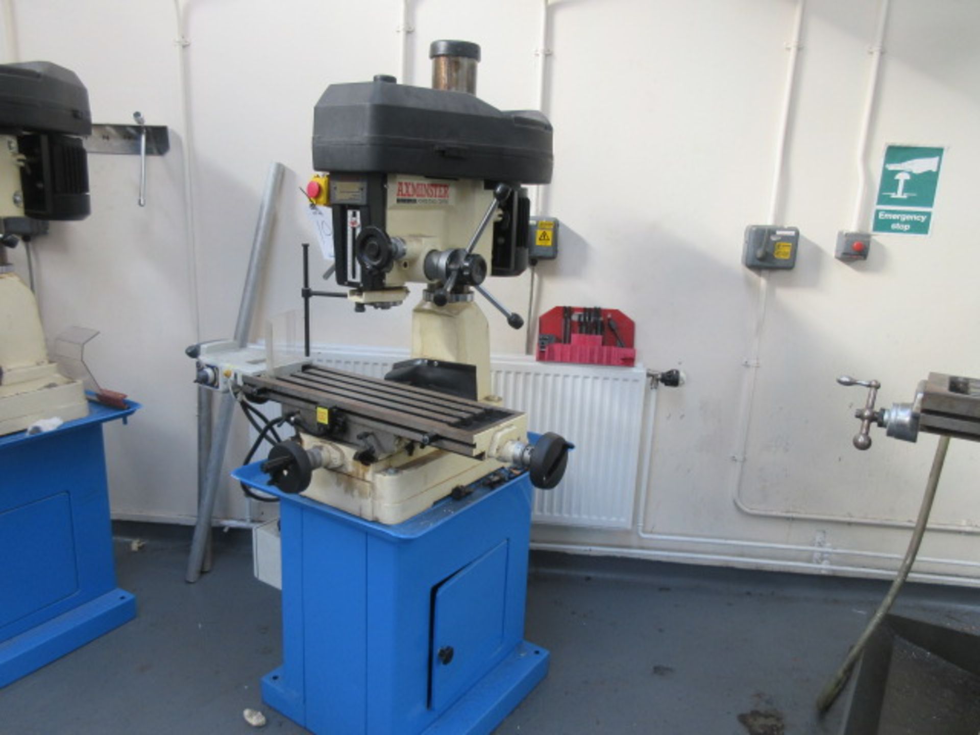 Axminster Power Tool Centre radial arm bench top drilling & milling machine with rise & fall head,