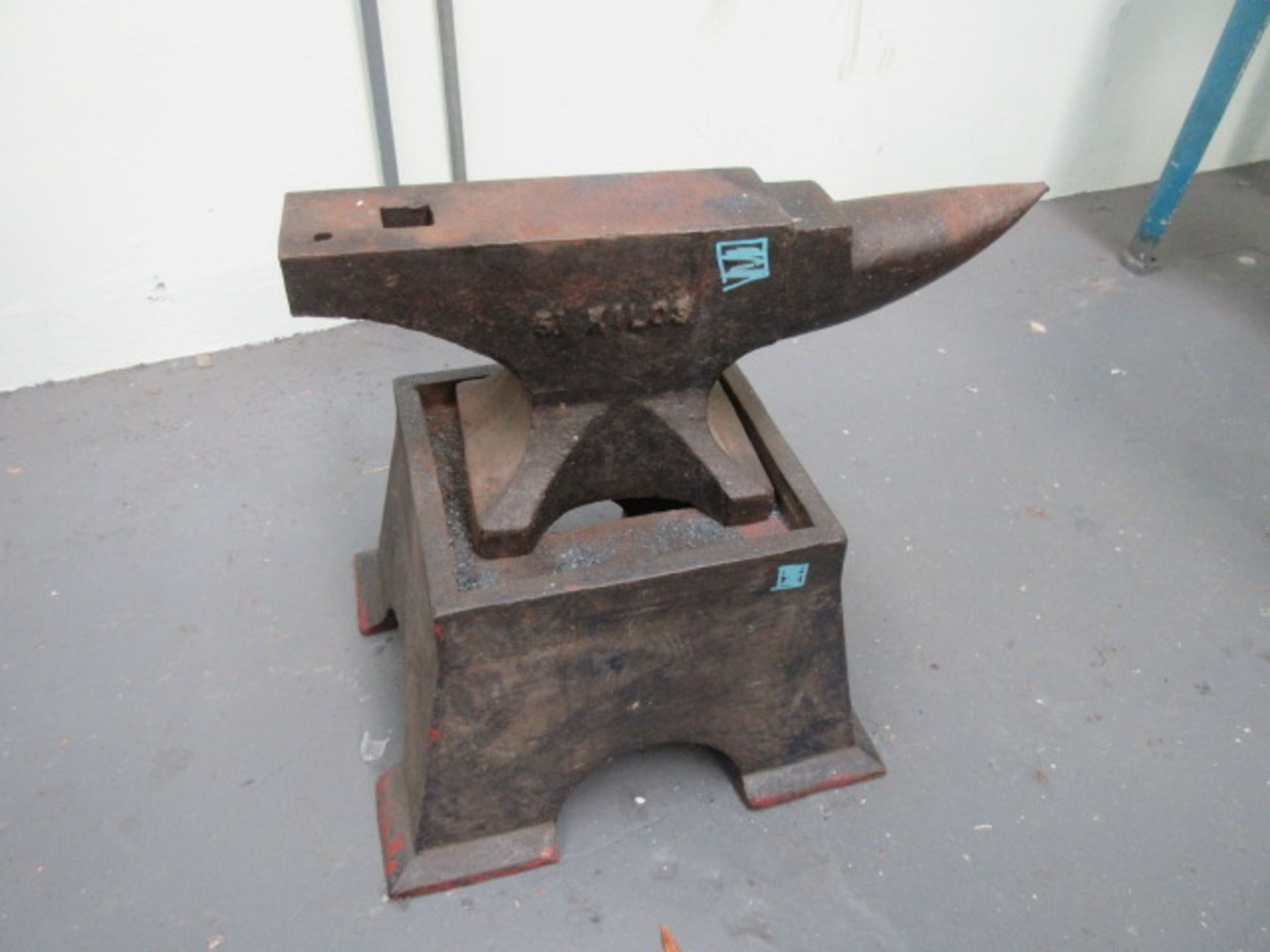 51 Kilo single beak blacksmiths anvil on cast base. Holehouse Rd. Ground floor engineering.