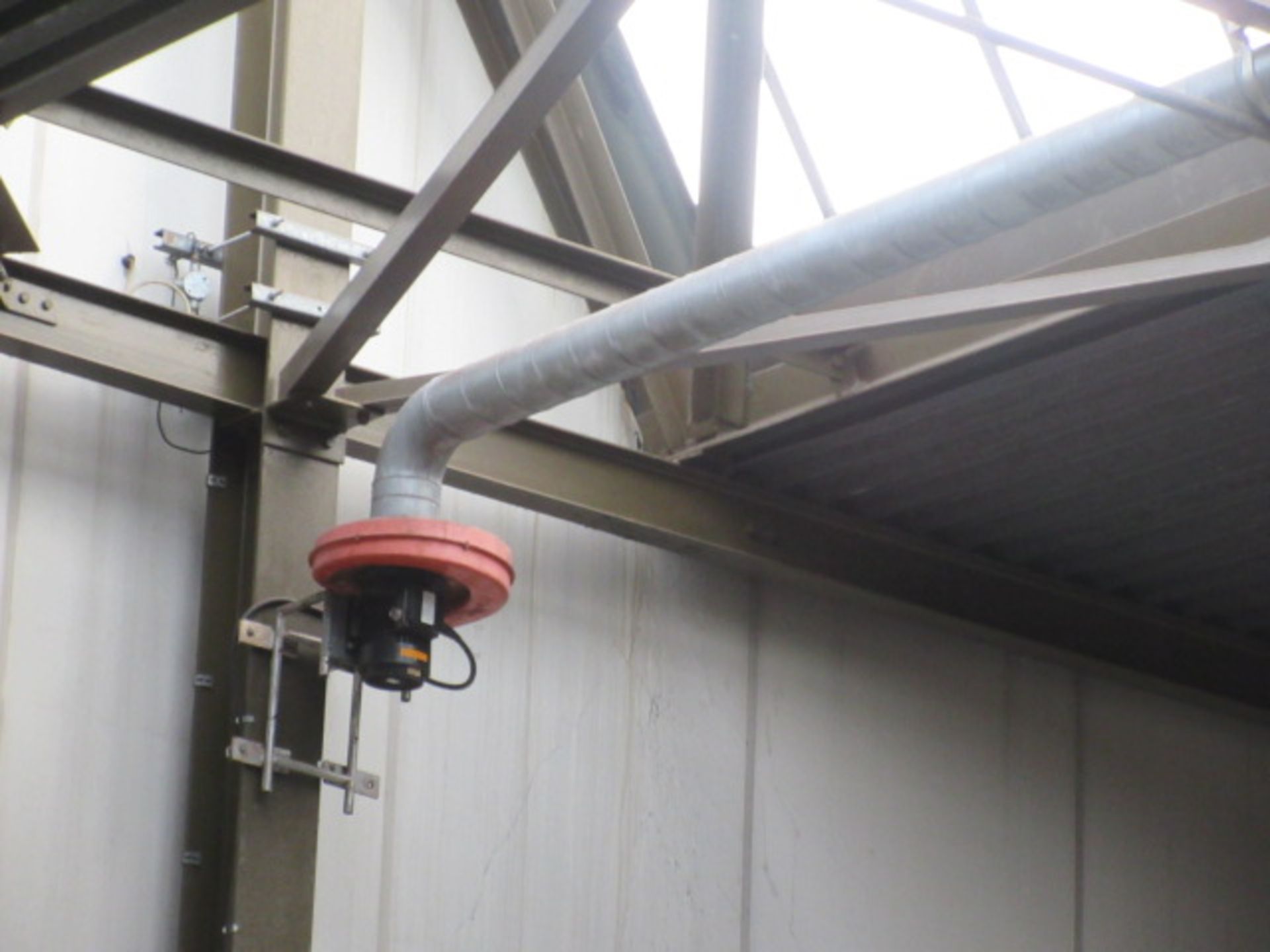 Nederman fume extraction fan & ducting. Note located high in roof. Full health & safety