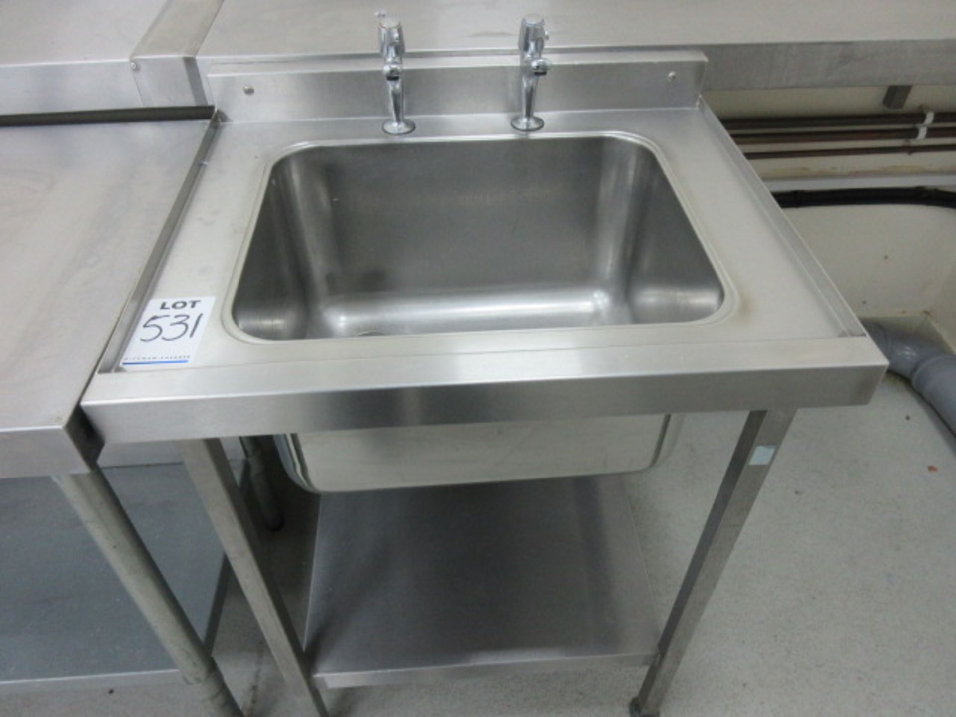 Stainless Steel Catering Sink Unit. Deep sink bowl size 500 x 400 x 300 mm deep Holehouse Road Grd