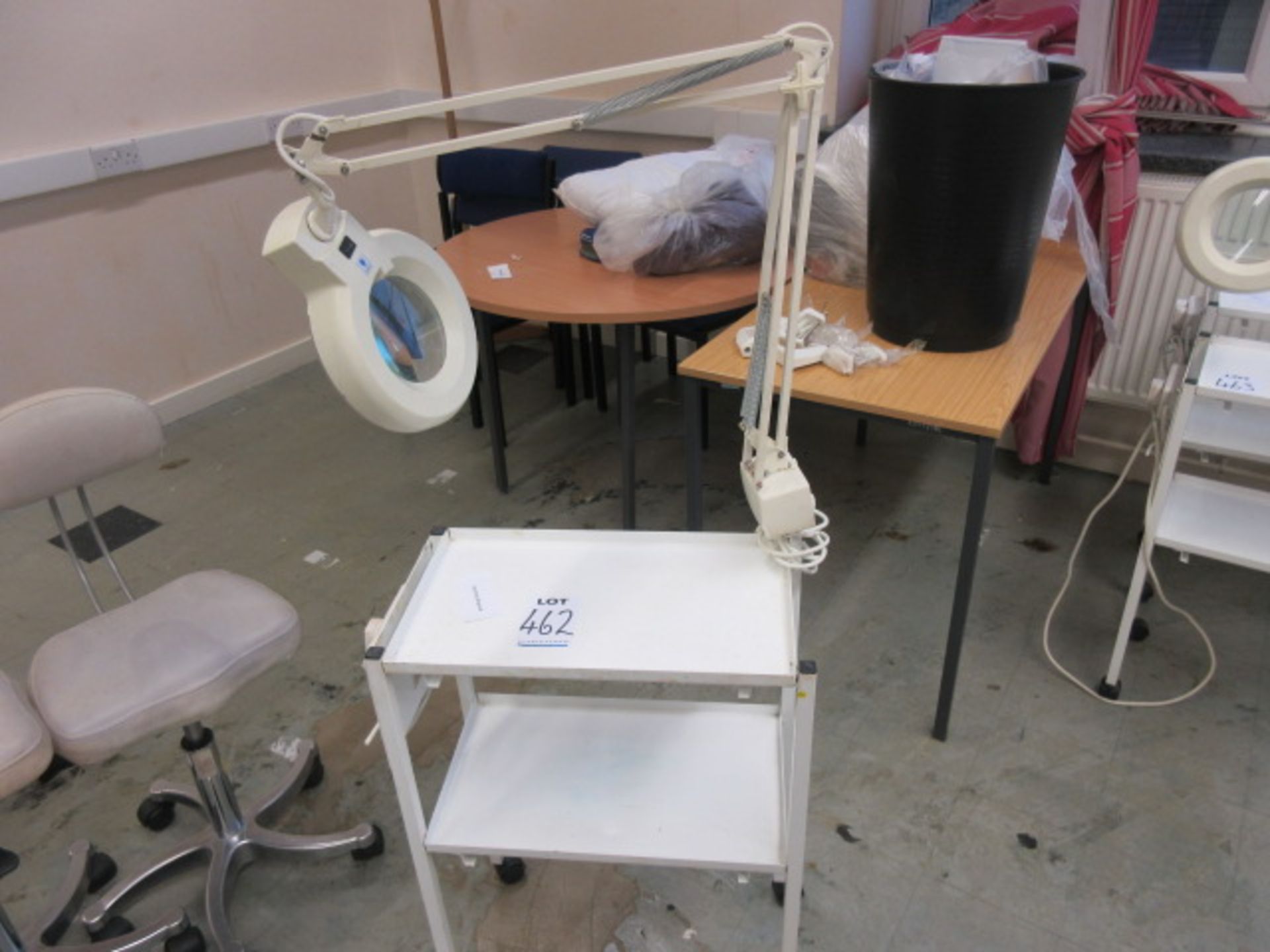 Beauty Therapy Trolley with Illuminating Magnifying Lamp Holehouse Road. Beauty Salon Y9A 2 Snd