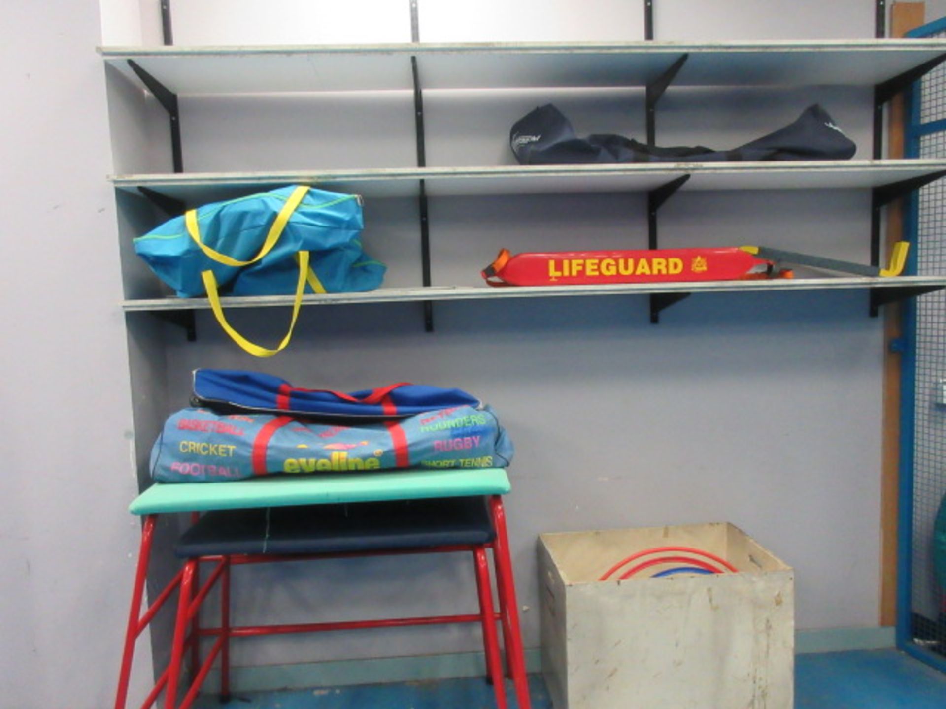 Various Sports Hall Equipment. To include Badminton nets and stands. Indoor hockey sticks and balls. - Bild 3 aus 14