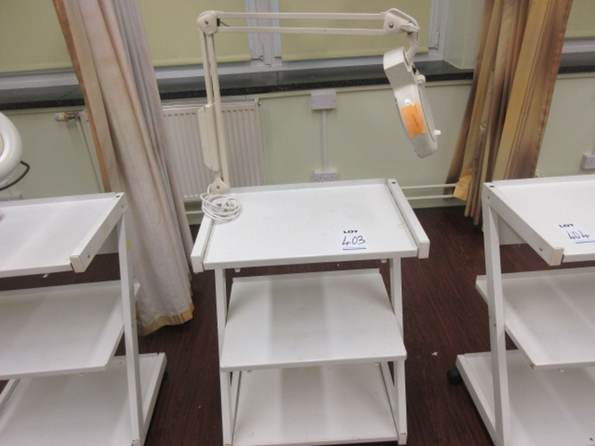 Beauty Therapy Trolley with Illuminating Magnifying Lamp Holehouse Road. Beauty Salon Y11 2 Snd