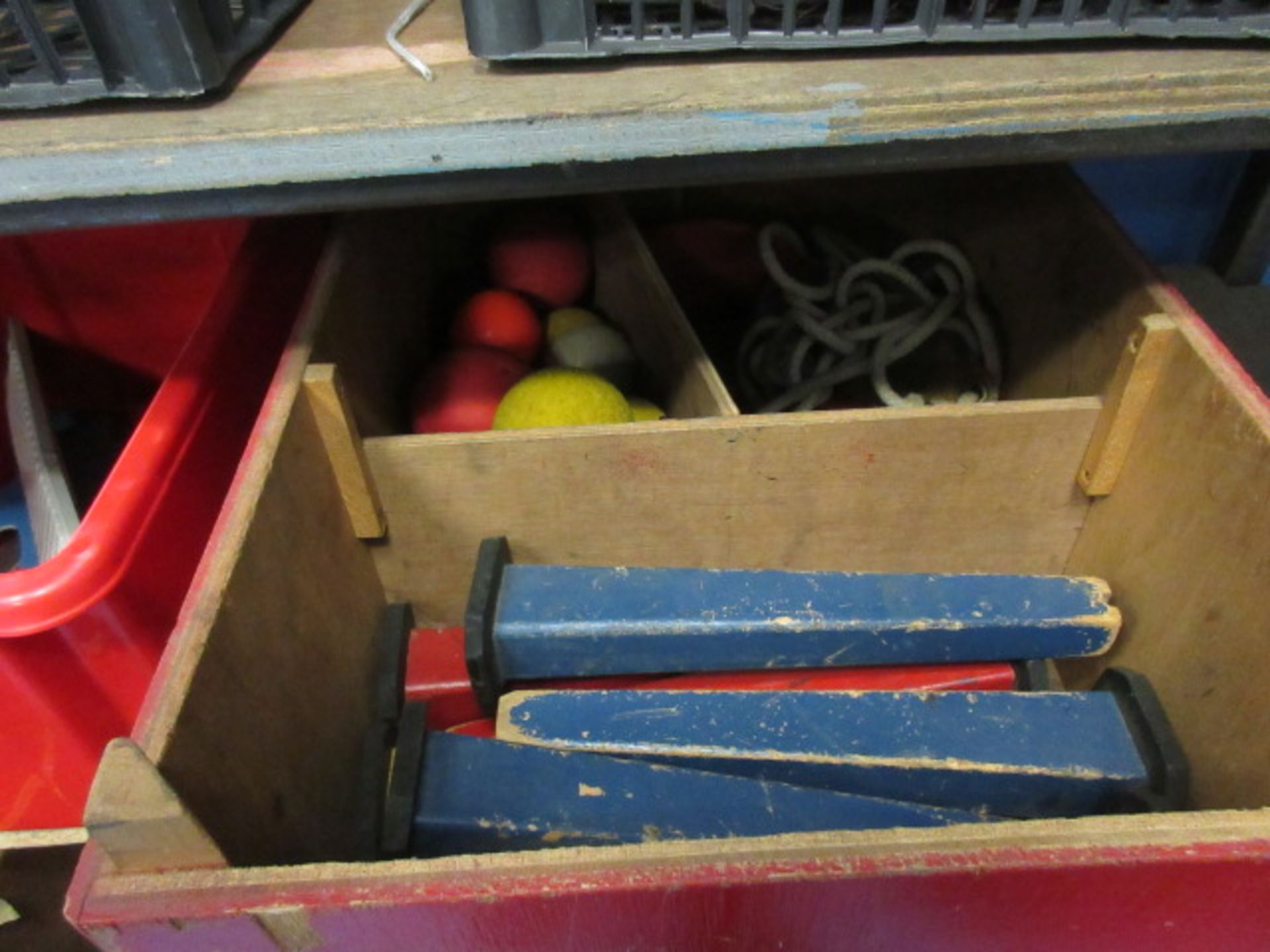 Various Sports Hall Equipment. To include Badminton nets and stands. Indoor hockey sticks and balls. - Bild 11 aus 14