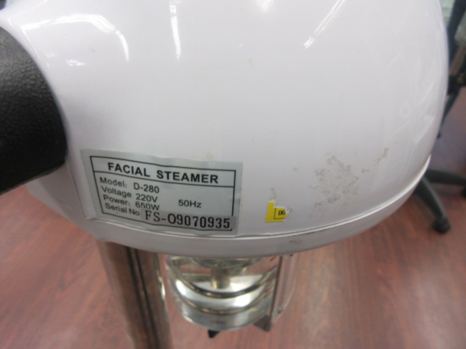 Facial Steamer. Model D-280. S/n FS-09070935 Holehouse Road. Beauty Salon Y10 2 Snd Floor - Image 3 of 3