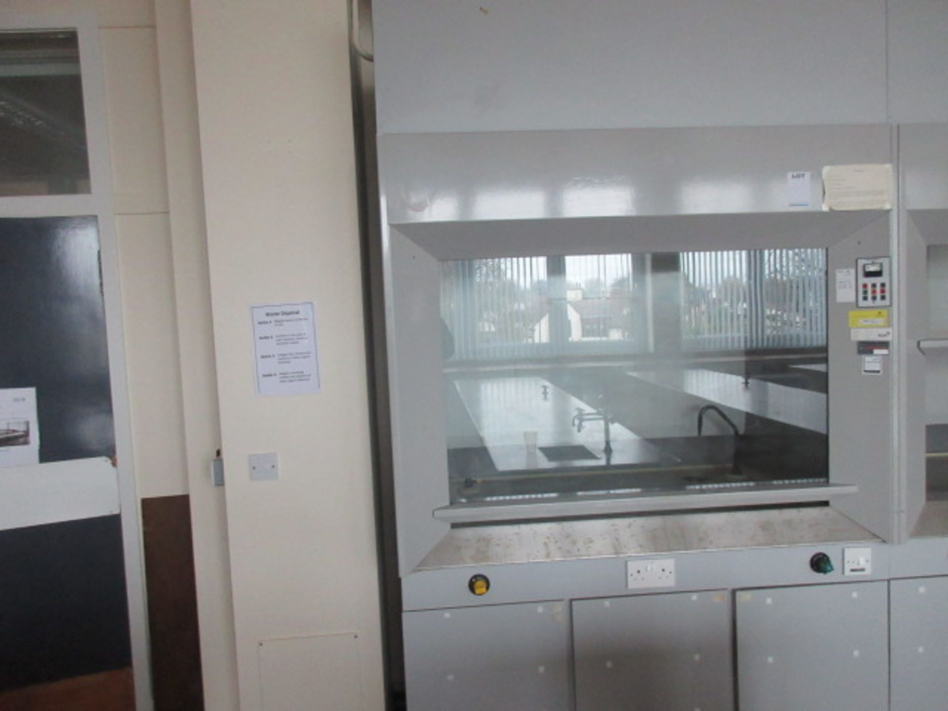 Laboratory fume cabinet, internal size 1200mm x 550mm. Holehouse Road Science room R3