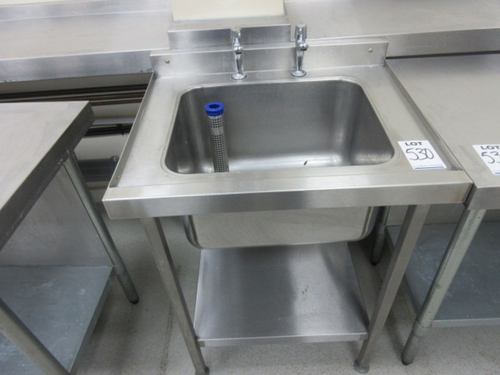 Stainless Steel Catering Sink Unit. Deep sink bowl size 500 x 400 x 300 mm deep Holehouse Road Grd