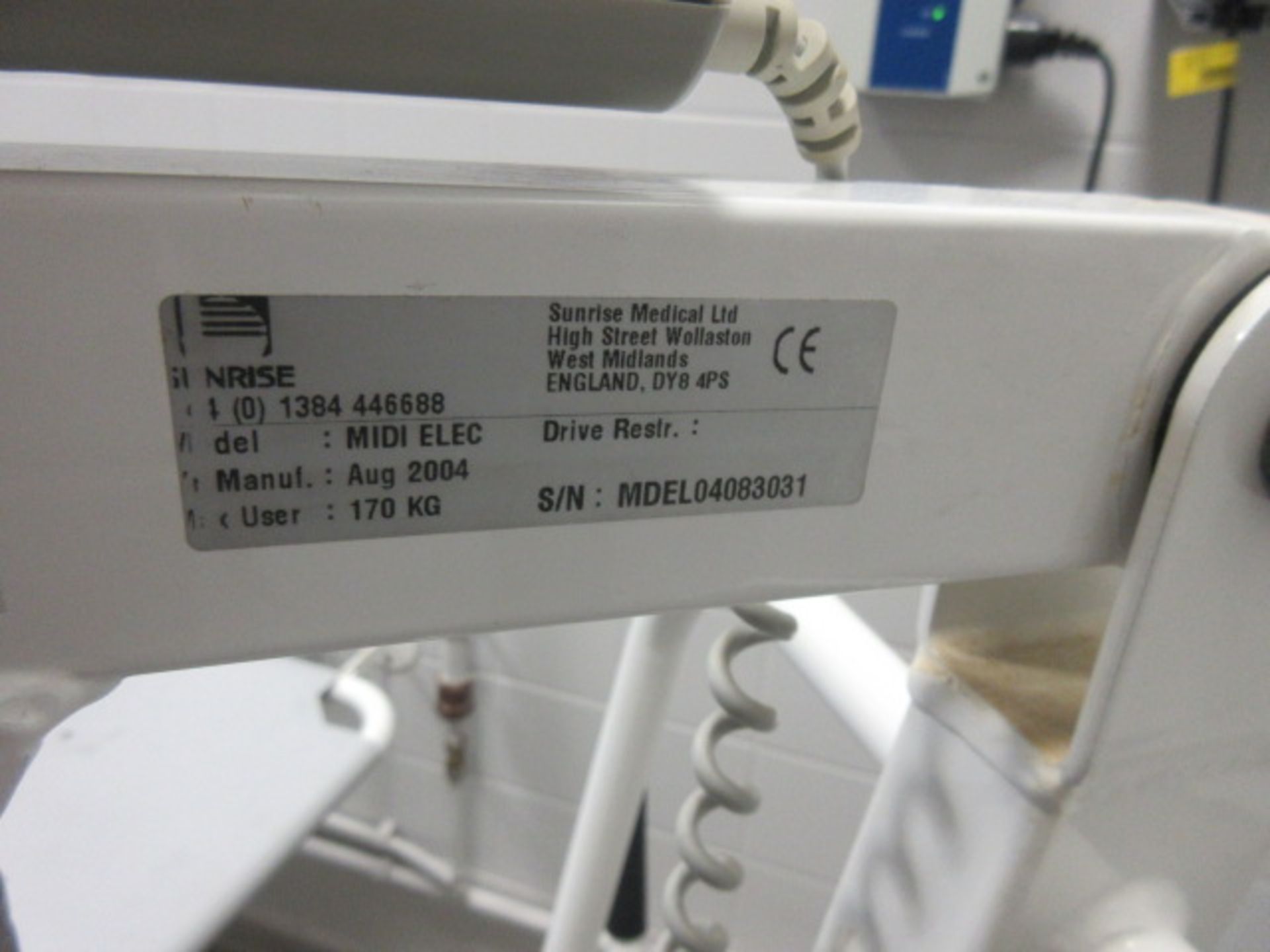 Sunrise Medical Midi 170 Patient Lifting Apparatus. Battery powered lifter with charger point ( - Image 3 of 7