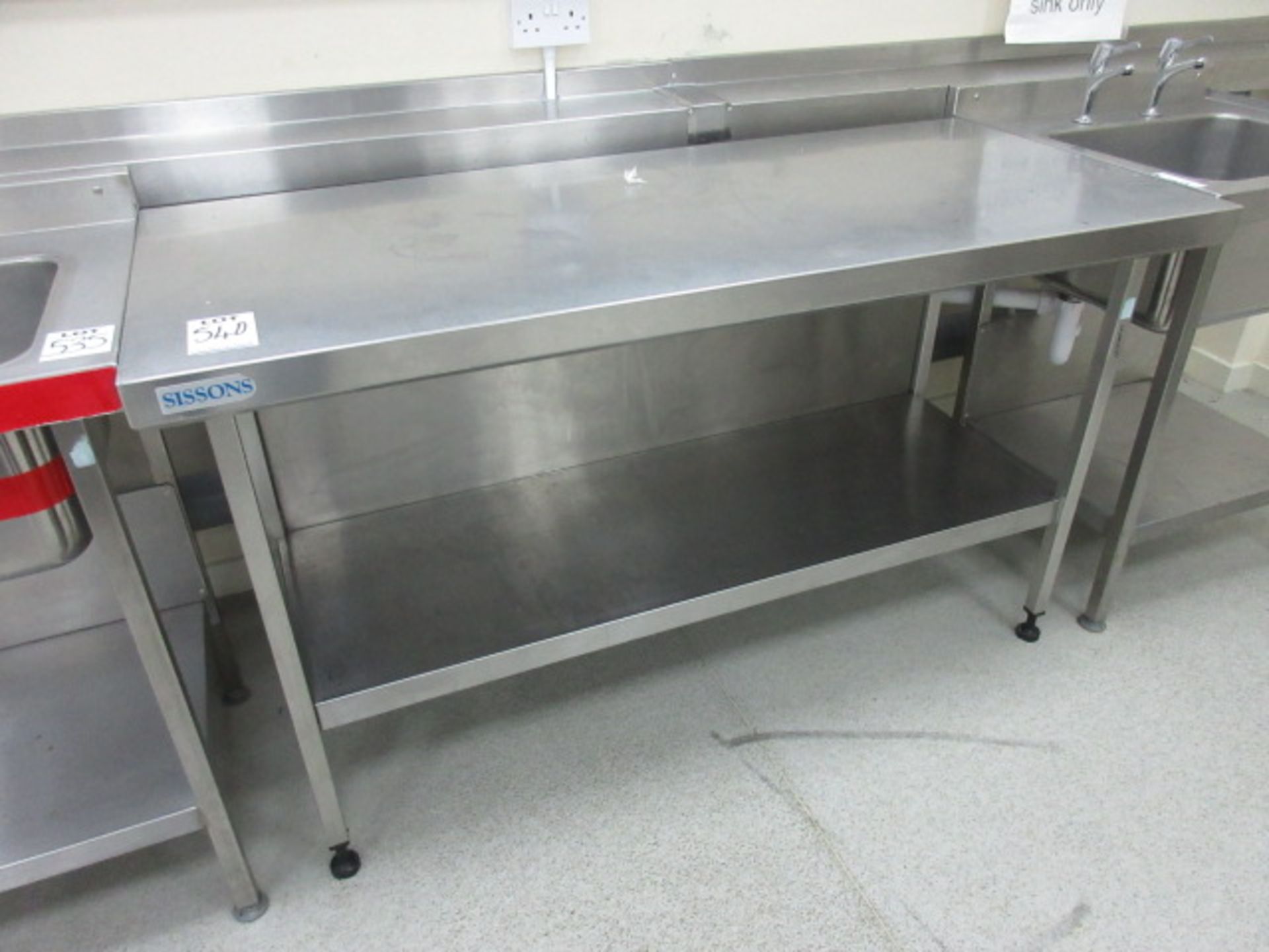 Sissons Stainless Steel Catering Table. Size 1500 mm x 650 mm Holehouse Road Grd Floor Room B3