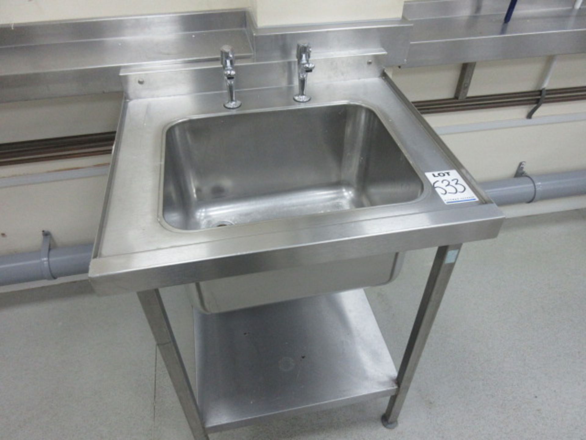 Stainless Steel Catering Sink Unit. Deep sink bowl size 500 x 400 x 300 mm deep Holehouse Road Grd