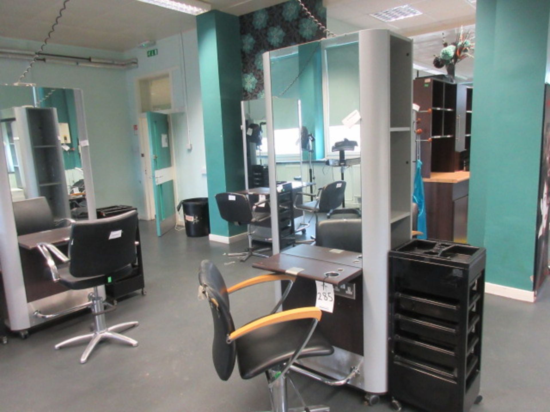 Salon Hair Stylist Double Mirror Frame Stand. Mobile unit. Double electric socket on each side. 2