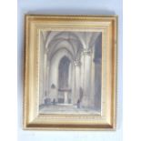 Bevert ?, 20th C Dutch school, architectural study of church interior, oil on canvas,