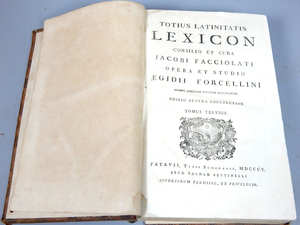 Jacobi Facciolati, Lexicon Totius Latinitatis, two volumes, - Image 3 of 4