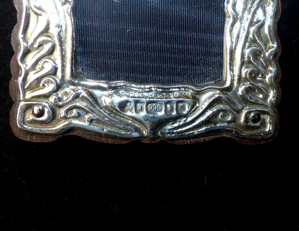 Three small Britannia silver photo frames, with gadrooned and foliate design, - Image 3 of 3