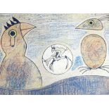 After Max Ernst, Chickens, lithograph,