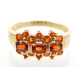 9ct yellow gold fire opal dress ring